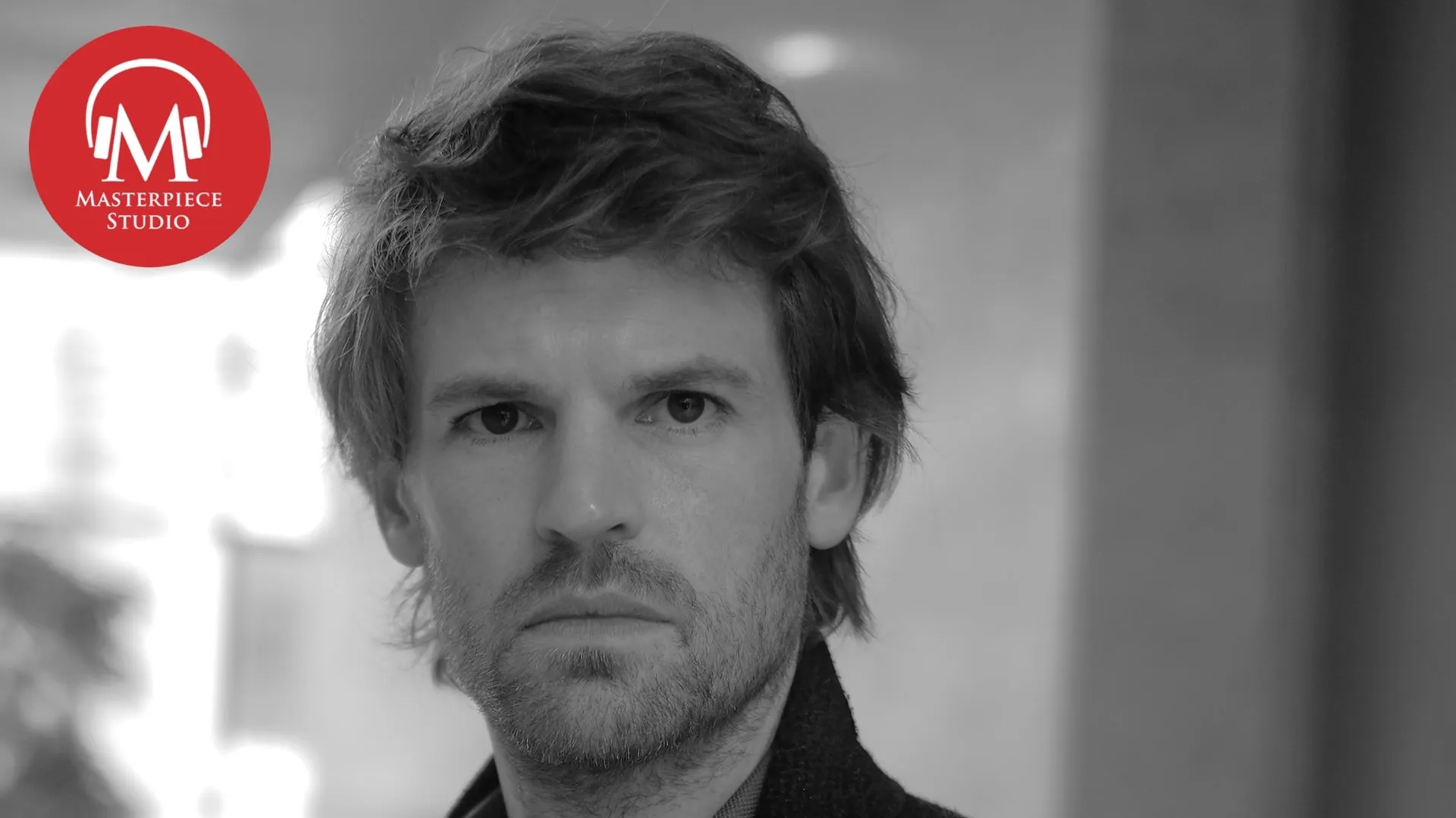 This is actor Benjamin Wainwright as Jules Maigret. This is a black and white photo of Benjamin close up on his face.